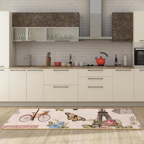 Tapete de cocina de rosas que transforma tu hogar con calidez y confort 6