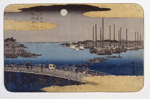 Tableaux toile Hiroshige Pont d'Eitai 60x90cm impression d'art premium
