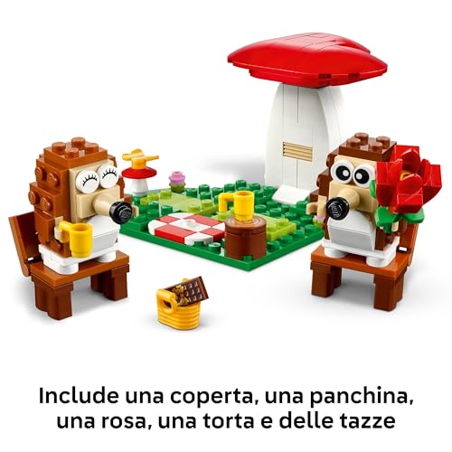 l'Appuntamento Romantico dei Ricci, Giochi Creativi per Bambini e Bambine da 8 Anni in su, con 2 Animali Giocattolo, un Fungo e una Base a Forma di Cuore, Idea Regalo di Compleanno 40711 - Lego - Immagine 5
