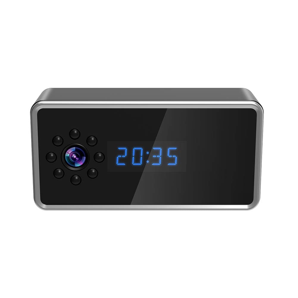 Mini Caméra Horloge WiFi Full HD 4K avec Contrôle sans Fil Vision Nocturne Enregistreur Vidéo DV Caméscope Vision Nocturne Audio Bidirectionnelle Moniteur