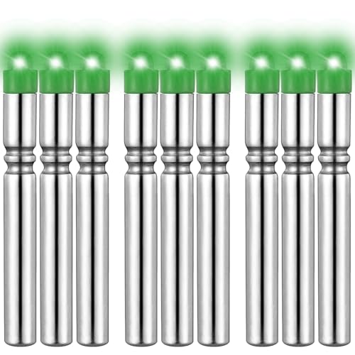 Wovnet 9 piezas de luces LED de repuesto para señuelos de pesca, palos luminosos de pesca, peces nocturnos, flotadores y puntas de caña (color verde)