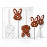 Happy Easter Bunny Lollipop Chocolate Candy Mold 884