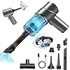 Handheld Vacuum Cleaner Powerful Car Vacuum Cordless Cleaner 4 in 1 Mini Car Vacuum Rechargeable Air Blower Cleaner with Extension Brush and Nozzles for Car,Office,Home with Washable HEPA Filter Grey