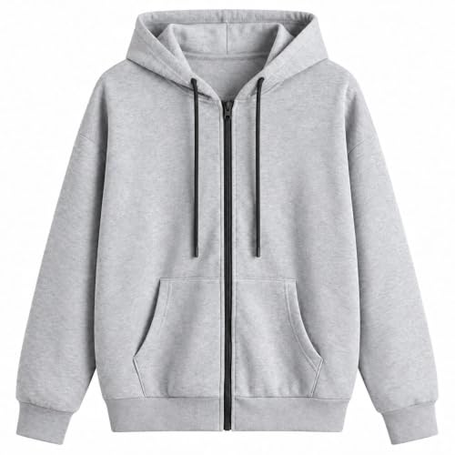 Image of Kopykat Men's Cotton Blend Hooded Zip Sweatshirt with Kangaroo Pocket, Long Sleeve Regular Fit Winter Hoodie