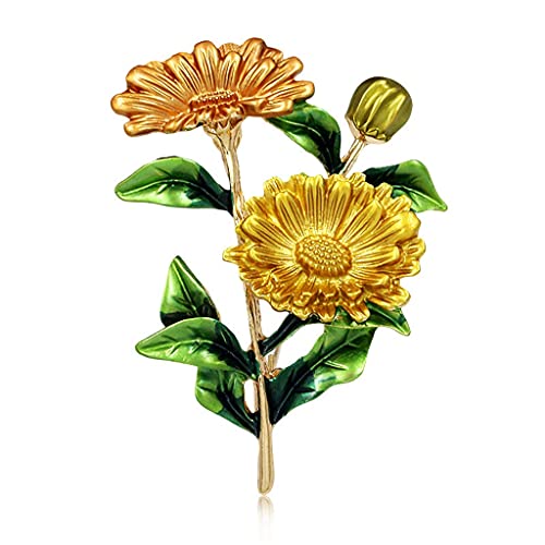Broches fleur de chrysanthème émail coloré femmes filles bijoux tendance