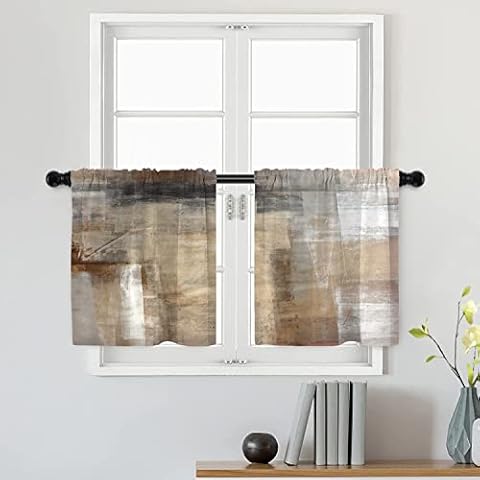 Batmerry Abstract Art Kitchen Window Valances Cover