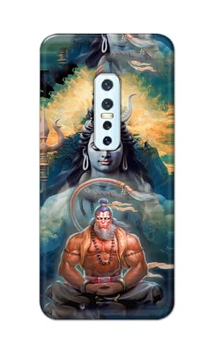 Image of PRINTFIDAA Printed Hard Back Cover Case for Vivo V17 Pro Back Cover (Lord Shiva and Hanuma) -112