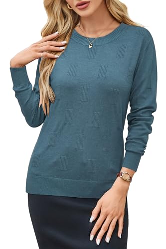 Image of Arach&Cloz Women's Soft Knit Sweater Fall Dressy Casual Pullover Tops