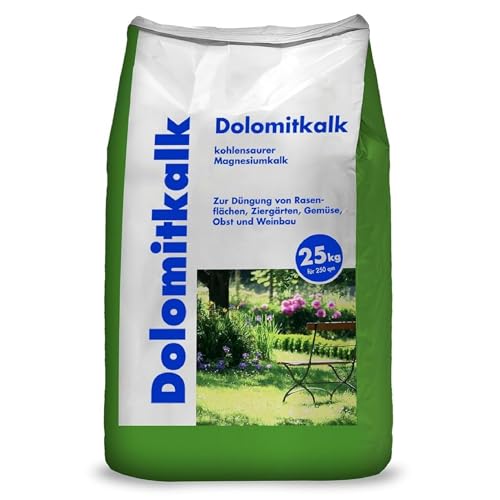Dolomitkalk Rasenkalk-Zur Vorbeugung von Moosbildung im Rasen mit Calcium und viel Magnesium 25 kg