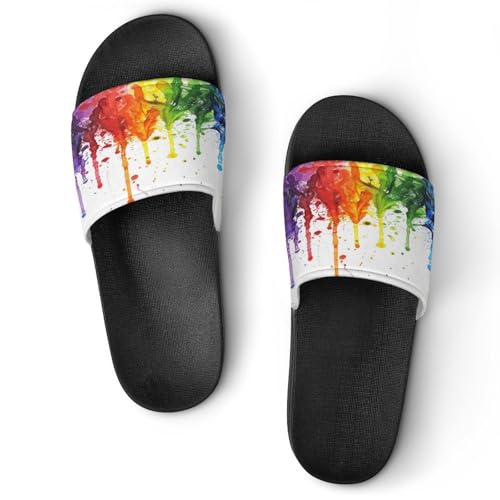 Pantoufles à encre arc-en-ciel pour des moments de détente cocooning