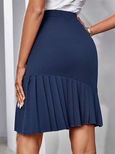 Trend Women's Summer Basic Skirt Elegant Solid Color Pleated Skirt For Spring Summer For Beach2