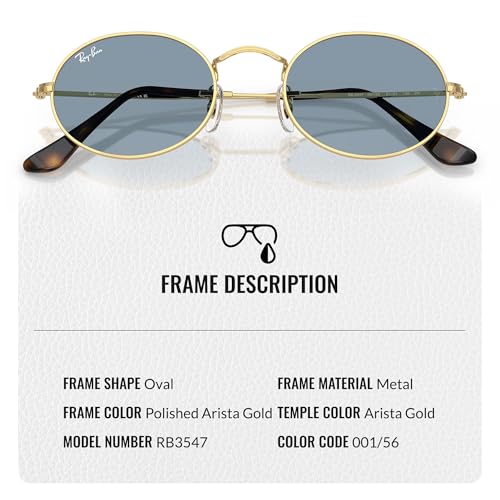 Ray-Ban RB3547 OVAL METAL SUMMER CAPSULE Oval Shaped Sunglasses for Men & Women with Official RAYBAN Eyewear Kit3