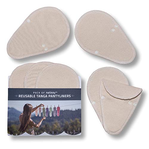 Reusable Panty Liners for Women THONG; 7-Pack (Small) Mini Organic Cotton Cloth Panty Liners MADE IN EU; Daily TANGA Cotton Washable Panty Liner for Women; Extra Thin Panty Liner Cloth, NOT for PERIOD