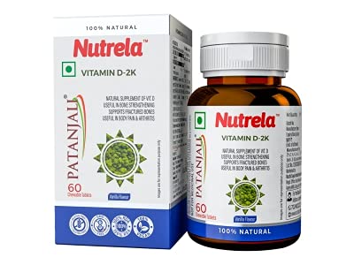 NUTRELA PATANJALI VIT D2K NATURAL TAB- VANILLA Pack of 16 GM