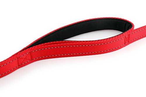 Primal Pet Gear 6Ft Long Heavy Duty Double 2 Handle Dog Leash For Large And Medium Dogs, Tough Metal Clip, Durable Leashes, Training Lead For Puppy, Strong Dog Leads, Reflective Stitching, Thick Red #TOP5
