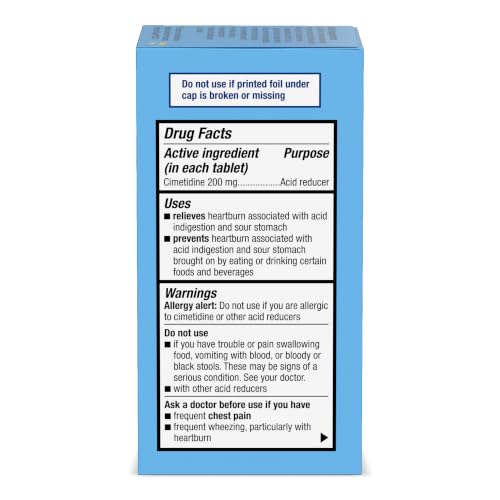 Amazon Basics Cimetidine Coated Tablets 200 mg, Acid Reducer, Heartburn Medicine, Indigestion Relief, 120 Count (Previously Care) - image 8