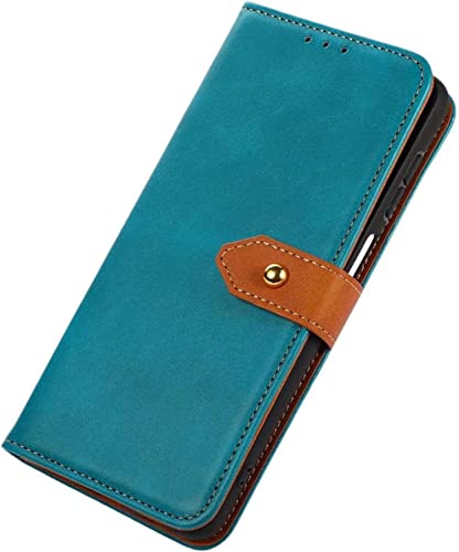 Étui en cuir de luxe iPhone 14 Pro avec fentes de cartes de crédit bleu