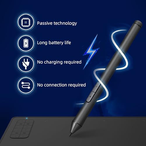 Tableta digitalizadora de dibujo 10x6 pulgadas, con lápiz de 8192 niveles de presión y 12 teclas rápidas para diseño, enseñanza, trabajo, pintura y bocetos, para PC y dispositivos compatibles miniatura 6