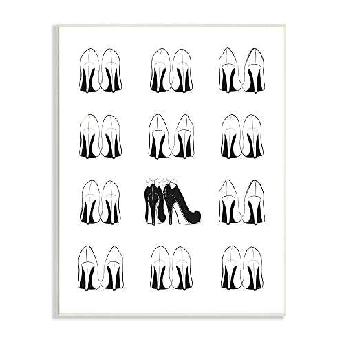 Image of 'Bold Bow Heels Standout Glam Fashion Shoes'| Wall Plaque Art | Stupell Industries | 13 x 19 Inches, Easy to Hang and Sturdy, Made in USA, by Martina Pavlova