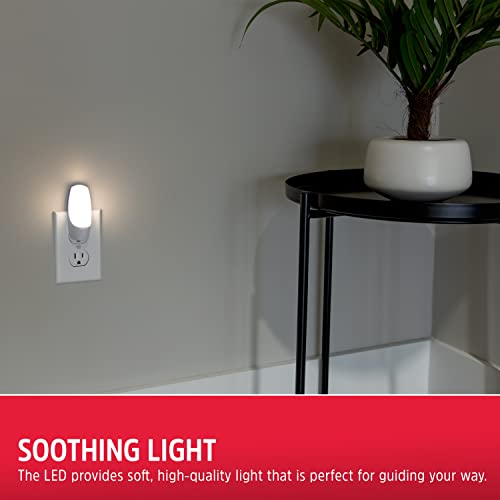 Energizer Led Night Light, Manual On/Off Switch, Plug-In, Ul-Certified, Energy Efficient, Ideal For Bedroom, Bathroom, Nursery, Kitchen, Hallway, White, 62469, 4 Pack #TOP3