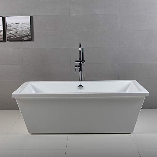 Kingston Brass Vtsq663422 66-Inch Contemporary Freestanding Acrylic Bathtub, White #TOP1