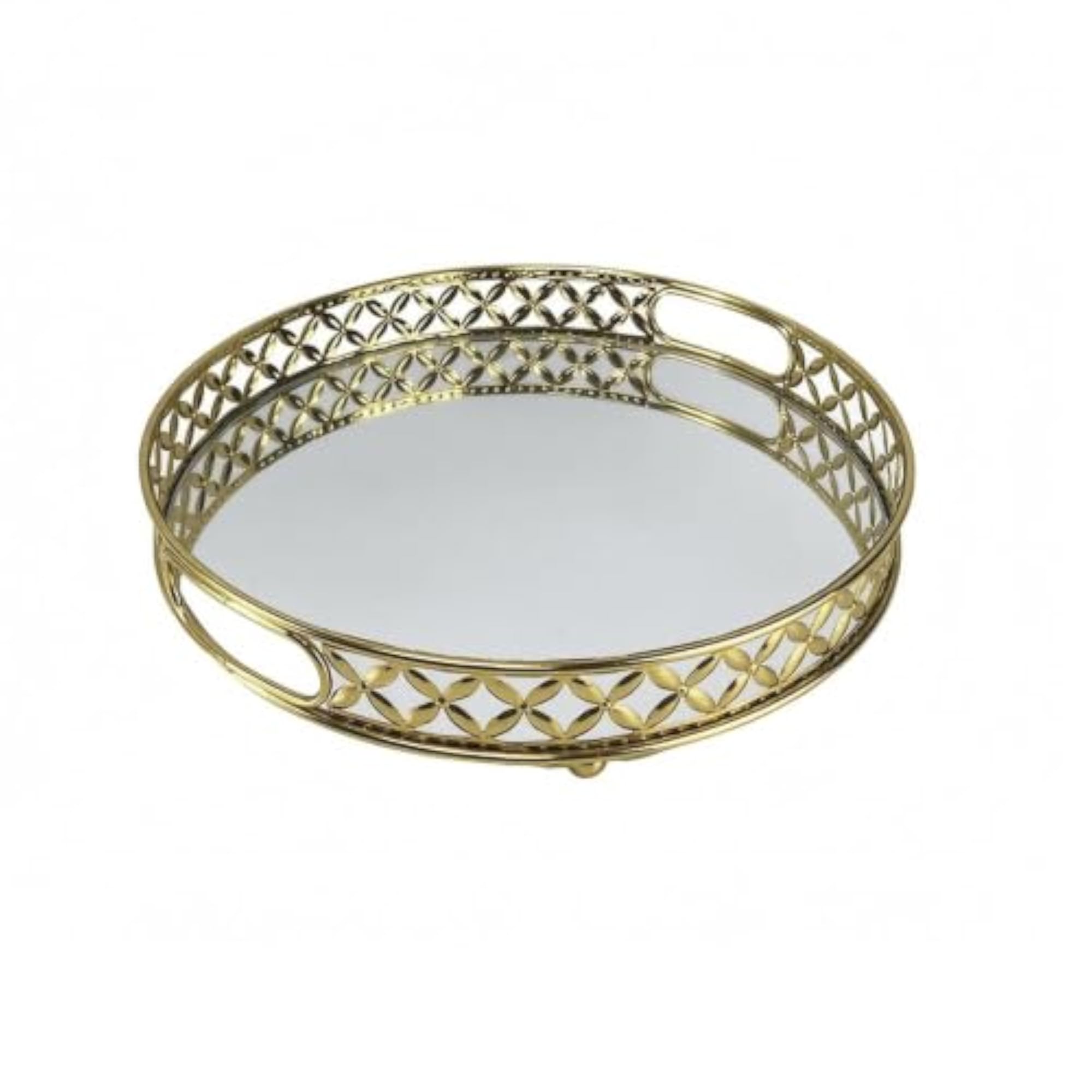 Elegant Mirrored Tray with Handles