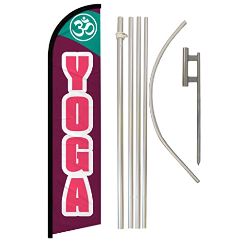 Yoga Windless Banner & Pole Kit for Spas, Gyms, Yoga Studios