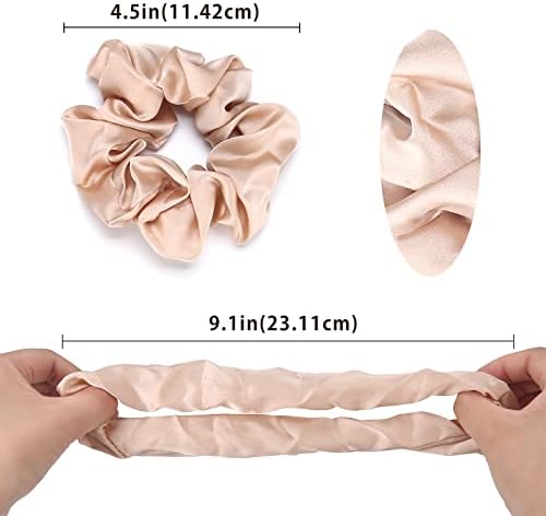 6 Pcs Lolalet Silk Hair Scrunchies for Women Girls, Silk Satin Hair Ties Breakage Frizz Prevention Soft Elastic Ponytail Holders for Thick Hair Curly Hair Long Fine Hair Christmas Gifts for Women