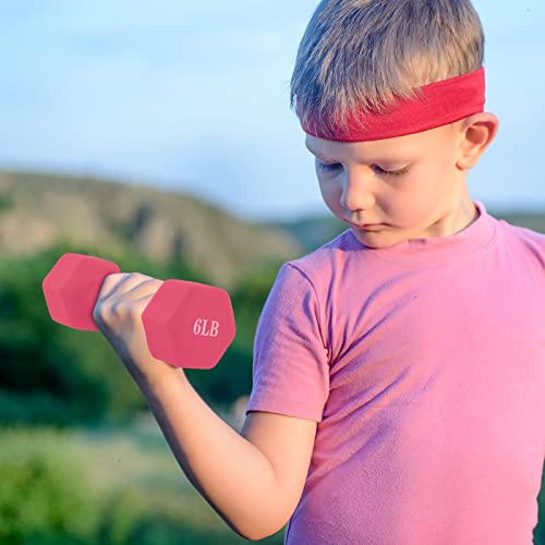 Fiveshops 6Lb Neoprene Coated Hex Dumbbell Set Of 2, Anti-Slip And Anti-Roll Dumbbells Weights, Blue Hand Weights In Pair For Strength Training, Resistance Training #TOP3