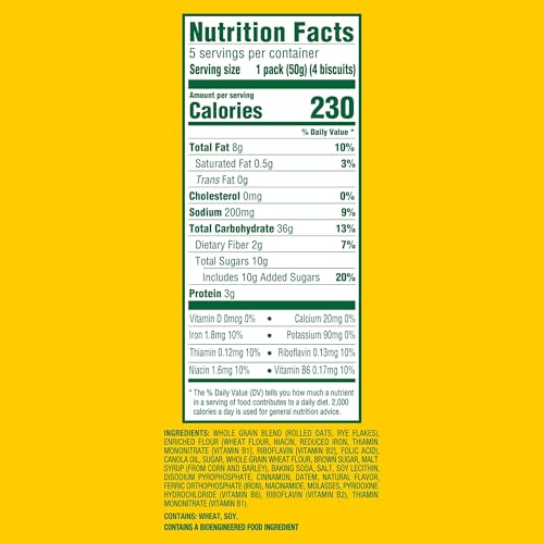 Image of belVita Breakfast Bars Biscuits, Cinnamon Brown Sugar, 5 Packs (4 Biscuits Per Pack)