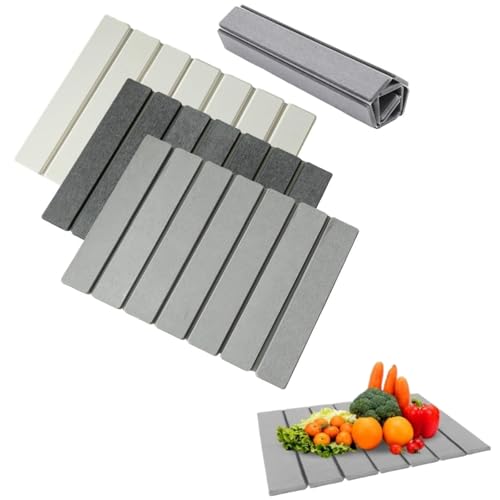 Tappetino scolapiatti,Tappeto da cucina in pietra diatomite assorbente, tappetino da diatomite da bagno pieghevole, piano da cucina