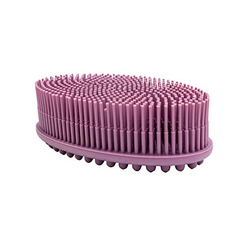 Brosse de bain en silicone pour le corps humide et sec - Brosse douce pour exfolier la peau morte et massage doux - Améliore la circulation sanguine et la cellulite Cover