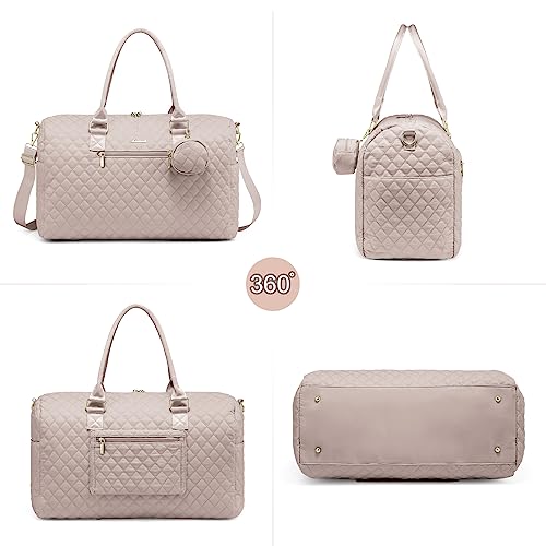 LOVEVOOK Diaper Bag Tote with Pacifier Case and Changing Pad, Large Capacity Mommy Bag for Hospital and Weekender Travel, Functional Baby Bag Newborn Baby Essential, Nude Pink, Large