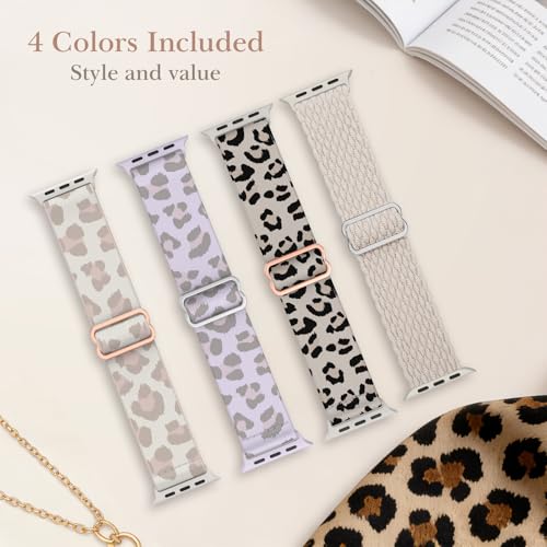 Image of Delidigi Stretchy Bands Compatible for Apple Watch Band Women 40mm 38mm 41mm 42mm 44mm 45mm 46mm 49mm, Nylon Braided Straps for iWatch Series 11 10 9 8 7 6 SE 5 4 3 Ultra 3 2 1