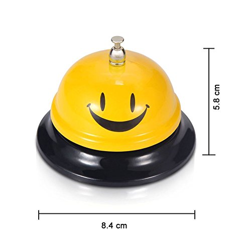 Comsmart Call Bell, Service Bell for the Porter Kitchen Restaurant Bar Classic Concierge Hotel Use(3.35 Inch Diameter) (Yellow)