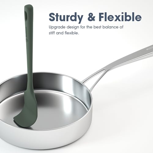 5 Pieces Silicone Spatula Set, Food Grade Rubber Spatula, Upgrade Strong Handle with Ergonomic Grip, Heat Resistant Up to 600°F for Nonstick Cookware, Cooking image 5