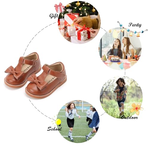 Image of Felix & Flora Toddler Little Girl Mary Jane Dress Shoes - Ballet Flats for Girl Party School Shoes