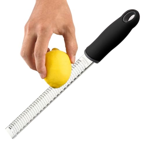 Rallador de patatas, rallador de cocina, herramienta raspadora de limón, trituradora de patatas – Rallador ergonómico de queso bloque con cepillo de limpieza y protectora, rallador de verduras