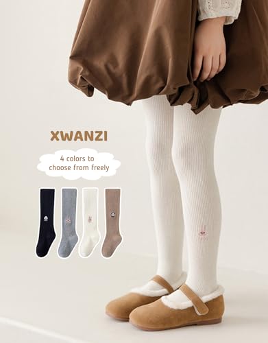 Girls Tights Knit Cotton Plain Animals Letter Embroidery Footed Soft Ribbed Lines Design Cute Socks for Girls 1 Pair2