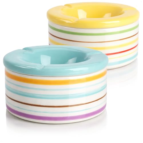 ALTA QUALITÀ: Pratico e decorativo allo stesso tempo! Il fantastico e colorato posacenere antivento è realizzato in ceramica dolomitica di alta qualità ed è quindi più robusta della ceramica convenzionale e resistente alle intemperie!