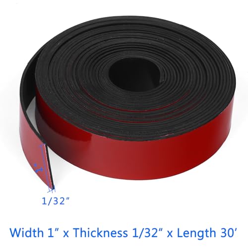 Image of WochiTV Adhesive Solid Rubber Strips, 1 inch Wide x 1 /32 inch Thick x 360 inch Long Self Stick Black Neoprene Rubber Rolls Perfect for DIY Insulation Cushion Gasket, Sealing, Liner, Weather Striping