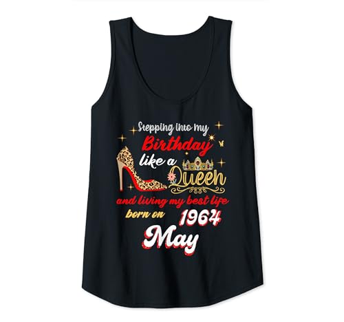 Mujer Queen nació en mayo de 1964 Entrando en mi cumpleaños Camiseta sin Mangas