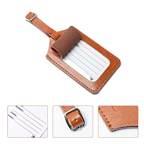 Swisselite 2 Pack Luggage Tag, Travel Bag Labels, Pu Leather Luggage Tags Identifier For Suitcases #TOP2