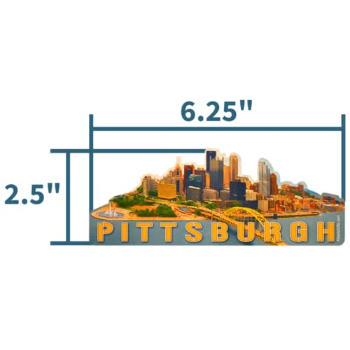 Imán Decorativo de Vinilo Skyline Pittsburgh 6.25" miniatura 2