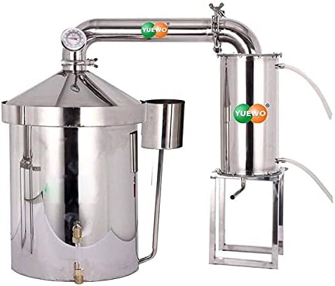 YUEWO 8.5-42G/32-162L Large Capacity Still Stainless Steel Wine Making Kit Water Distiller Home Brewing Kit for DIY Whisky Wine Brandy Gin Vodka Alcohol