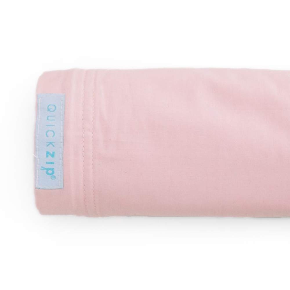 QuickZip Crib Extra Zip-On Sheet (Base Not Included), Pink