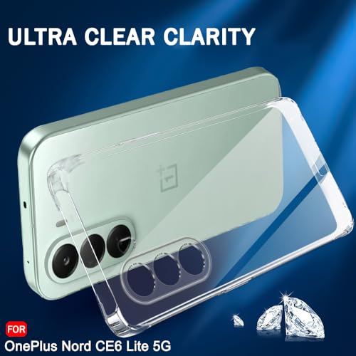 Image of TheGiftKart Back Cover Soft Case for OnePlus Nord CE 6 Lite 5G | Best Camera Protection | Inbuilt Dust Plugs & Anti-Slip Grip | Ultra Clear Slim Cover for OnePlus Nord CE6 Lite (Silicone, Transparent)