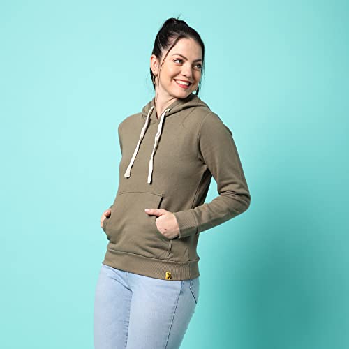 Image of PINACOLADA Women's Sweatshirt with Hoodie Regular Fit for Casual Wear | Cotton Blend Fabric | Hoodie Sweatshirt Crafted with Comfort Fit and High Performance for Everyday Wear