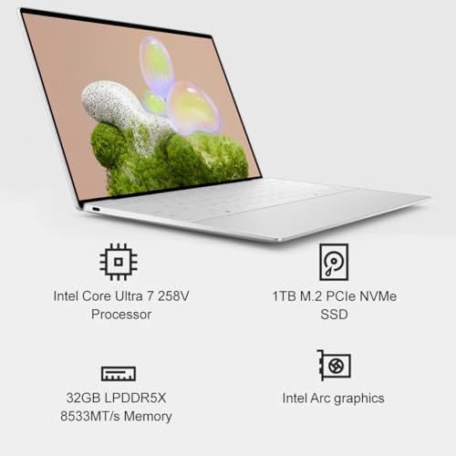 Image of Dell XPS 13 9350 AI PC Business Laptop, (13.4 inch FHD+ 120Hz, Intel Core Ultra 7 258V, 32GB DDR5, 1TB SSD), 2x Thunderbolt 4, Copilot+ PC,1080p RGB Webcam, Backlit, FP, Wi-Fi 7, Win 11 Pro, Platinum