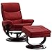 vidaXL Bois Courbé Fauteuil de Massage Inclinable avec Repose-Pied TV Fauteuil de Relaxation Salon Salle de Séjour Maison Intérieur Bordeaux Similicuir